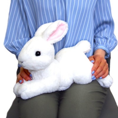  Sun Lemon Lap-Sized Fluffy Rabbit Plush White S 37cm Knee Series Japan