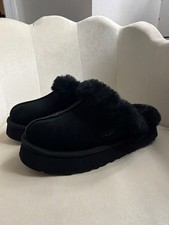 Black UGG womens disquette slippers