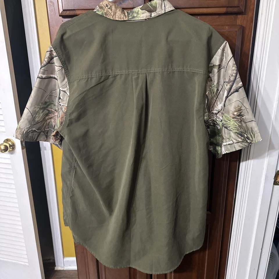 Team Real tree Button Up Shirt Vintage Green And Camo Size Medium - Image 4 of 4