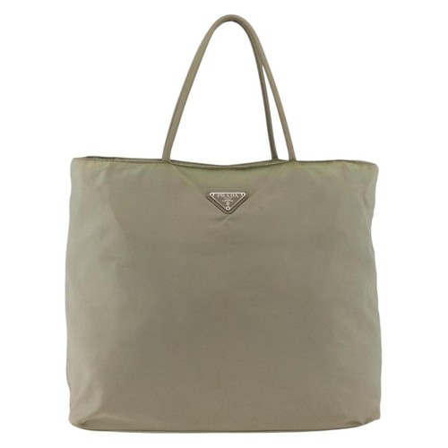 Prada Vintage Tote Tessuto Beige Nylon Tote Bag