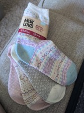 MUK LUKS Women's Crew Socks Multicolor 4 Pairs Size 6-11