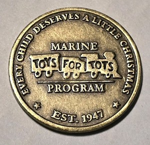 US MARINE CORPS SEMPER FIDELIS MARINE TOYS FOR TOTS FOUNDATION COIN TOKEN 1-INCH