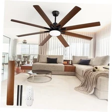 Powerful Large Ceiling Fan with Light and Remote Control, Moisture 72-Inch