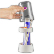 Toothbrush Holder with Cup/Cover Contains 3 Slots, Compatible with Conventional