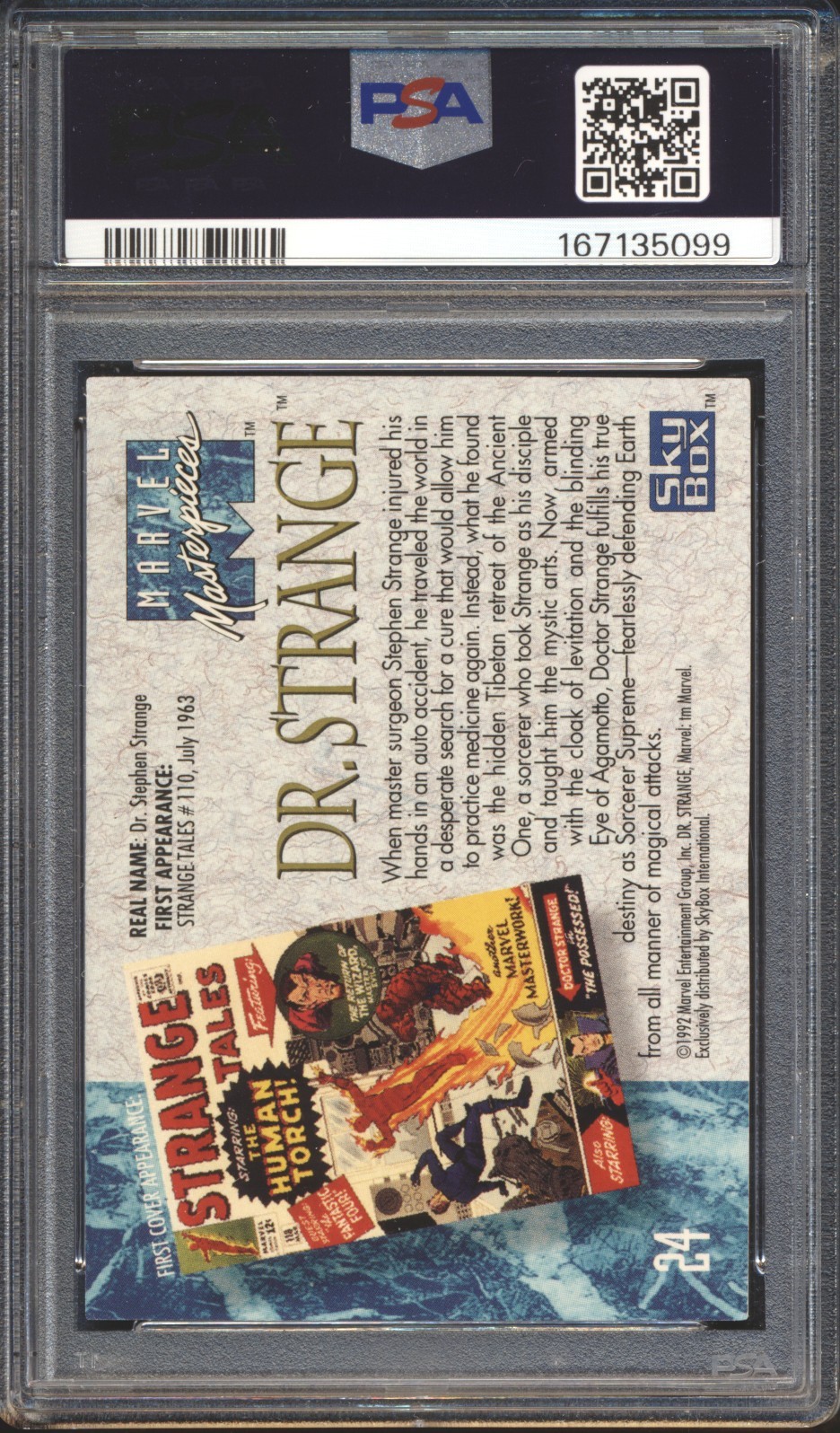 1992 Marvel Masterpieces DR. STRANGE #24 PSA 10 GEM MINT POP 33 view 2