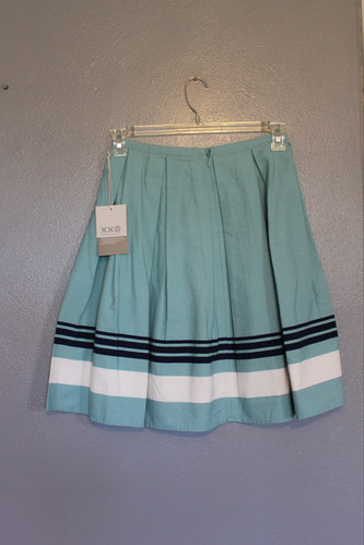 NWT Jason Wu for Target Striped Pleated A Line Cotton Skirt 4 - Picture 2 of 3