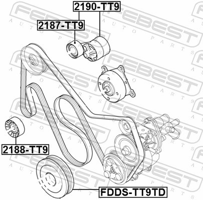 Fits FEBEST 2190-TT9 BELT TENSIONER FORD TRANSIT TT9 2006-2013 EU  ⭐UK Stock⭐