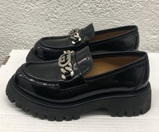 Gucci Black Leather Chunky Lug Sole Horsebit Loafers Size 36 EU/ 6 US H157