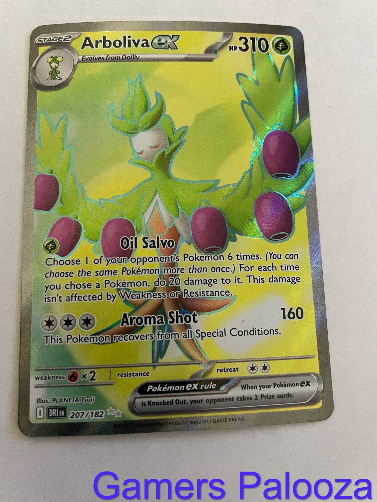 Arboliva ex 207/182 Ultra Rare Destined Rivals Pokemon Holo Near Mint