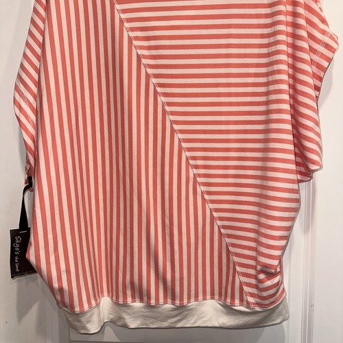 Skye's the limit women's blouse Size Large Pullover Poncho Striped Beach Resort - 第 10/12 張圖片