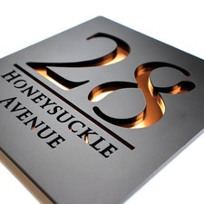Modern Copper Laser Cut Engraved House Signs Door Numbers Plaques Address Plate