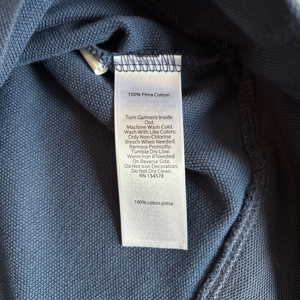 Pulôver masculino Vineyard Vines XL 18 1/4 zíper algodão pima azul marinho novo sem etiquetas - Imagem 3 de 4