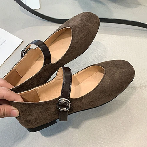 Womens Flats Slip On Mary School Girls Round Toe Comfort Pumps Walking - Imagen 15 de 22