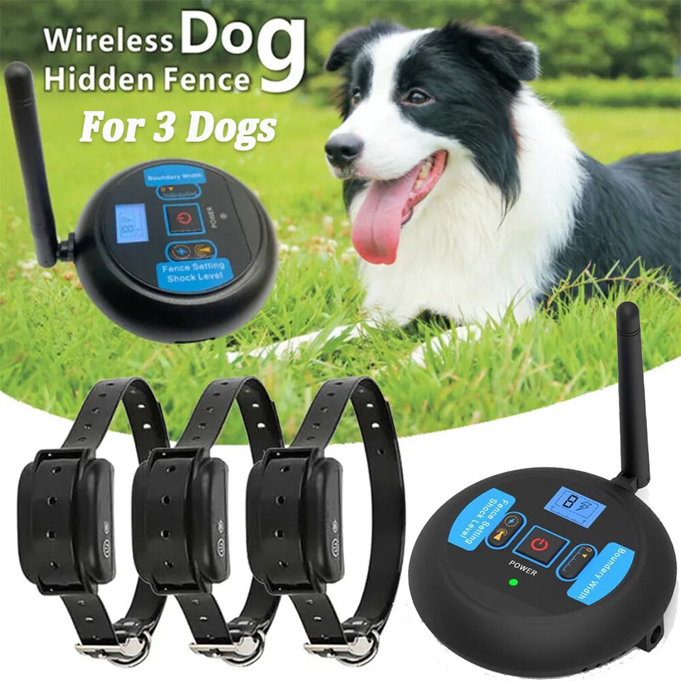 Wireless Electric Dog Fence Pet Containment System Shock Collars For 3