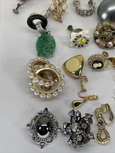 Lotto misto orecchini singoli vintage assortiti 22 pezzi gioielli no paia più firmati - Foto 5 di 19