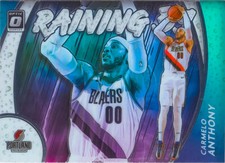 Carmelo Anthony 2020-21 Optic Basketball Raining 3s Insert Chrome Card #18 POR