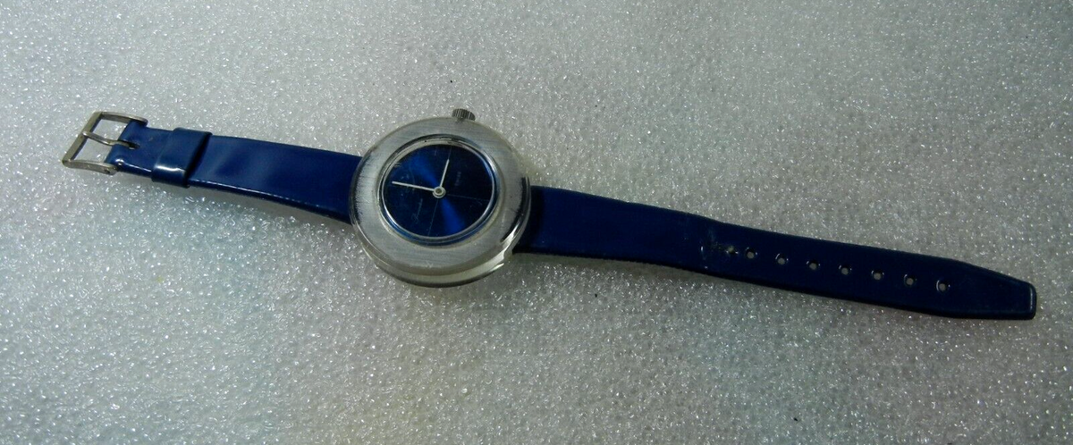 Vintage PRINCETON 46mm Blue Dial and Band Ladies Swiss Acrylic Mechanical  Watch