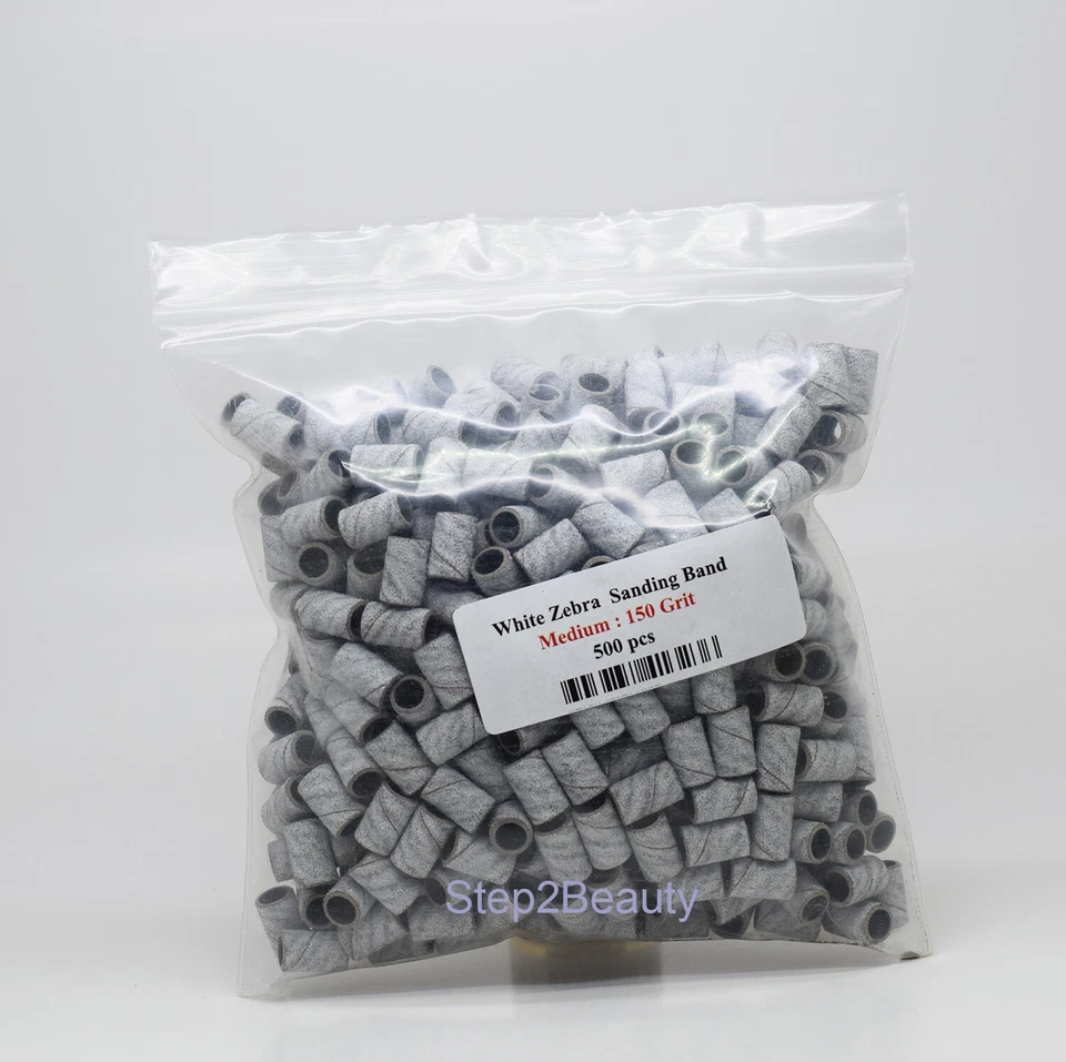 Medicool Zebra Sanding Band 1/4in. Diameter - 150 grit - WHITE MEDIUM 500 Counts