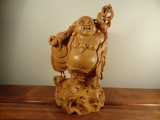 Boxwood Carving "Money Buddha" Statue