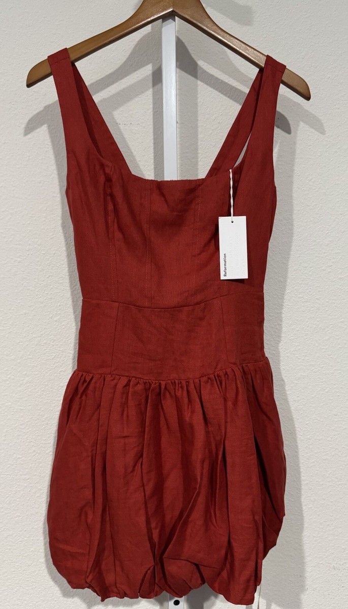 REFORMATION Delia Linen Dress Sundried Tomato Sz 2 NWT! | eBay REFORMATION Delia Linen Dress Sundried Tomato Sz 2 NWT! | eBay