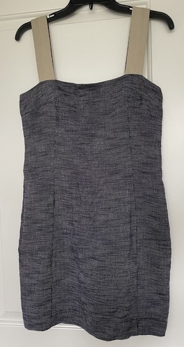 Akris, RARO ABITO VINTAGE Akris Punto sopra il ginocchio spalline larghe blu navy/beige taglia 6