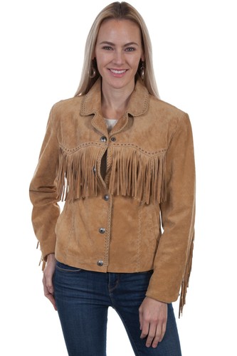 Scully Damen Wildleder Druckknopf Fransen Jacke L1016 - Bild 2 von 4