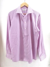 Eton Shirt Mens Large 41 / 16 Purple Contemporary Button Up Striped