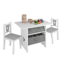 Eugad Kindersitzgruppe Kindertisch Mit 2 StüHle KindermöBel Mit Stauraum Aus Mdf