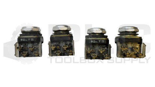 LOT OF 4 ALLEN BRADLEY 800T-A /T PUSH BUTTON W/ 800T-XA /D CONTACT BLOCK