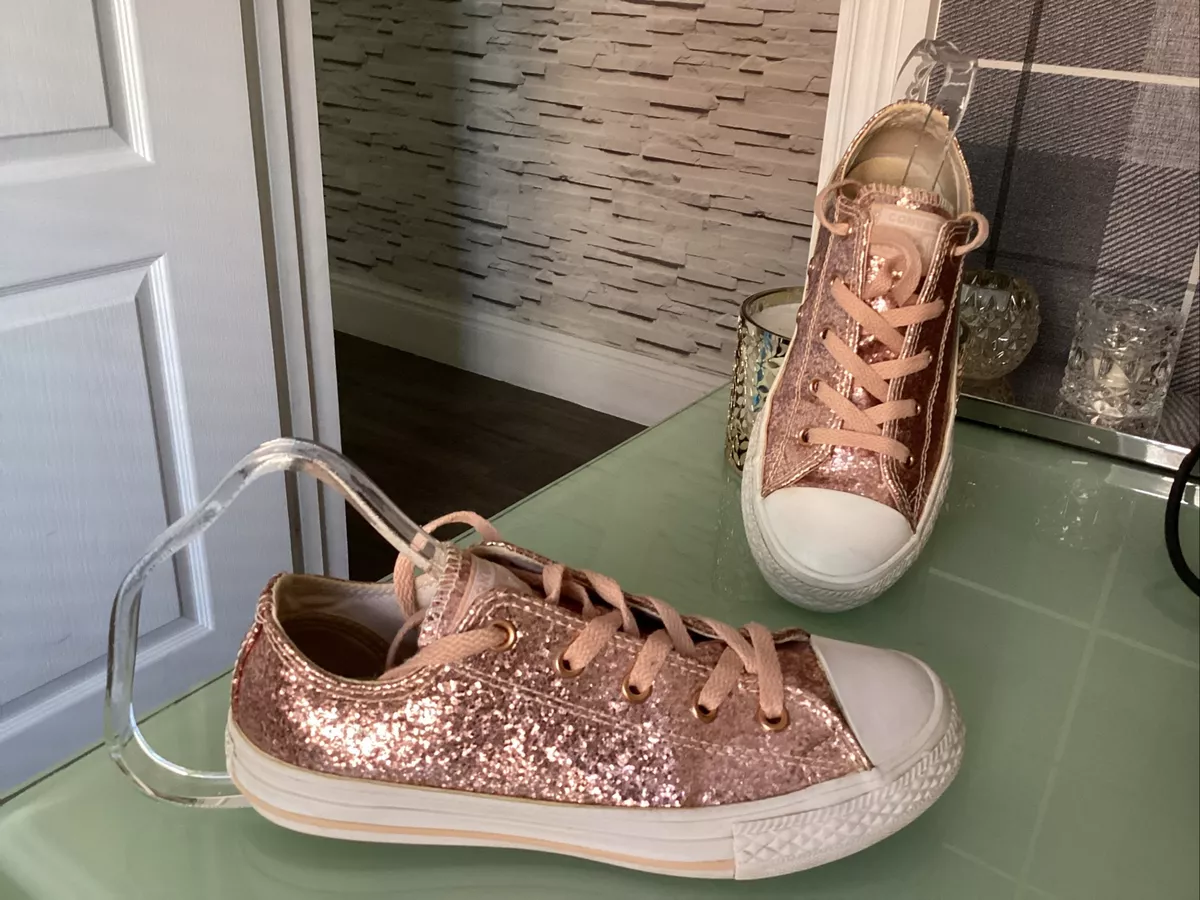 Rose gold glitter trainers uk sales