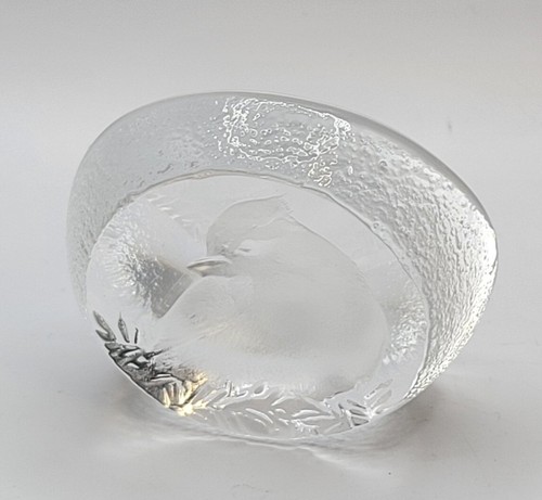 Mats Jonasson • Sweden • 9206 Titmouse Bird Crystal Sculpture Paperweight Signed - Picture 10 of 16
