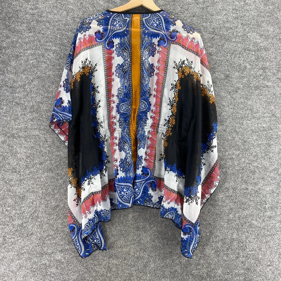 American Rag Cie Blouse Women 0X Plus White Geometric V-Neck 3/4 Sleeve Casual - Image 2 of 4