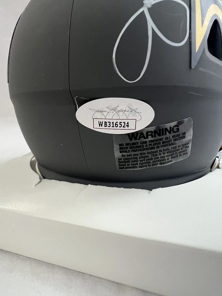 Minicasco autógrafo firmado por Joe Flacco Baltimore Ravens Super Bowl MVP CERTIFICADO DE AUTENTICIDAD JSA Foto 2 de 4