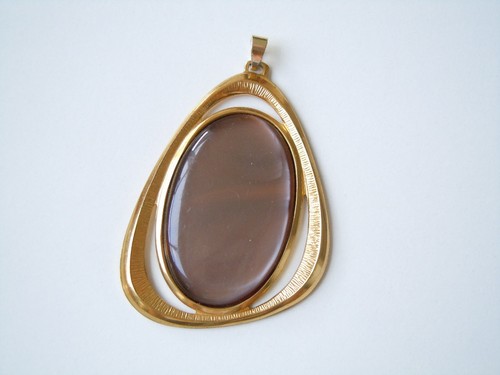 Anhänger mit Perlmutt Stein groß Braun 16,9 g/6,6 x 4,6 cm - Bild 1 von 3