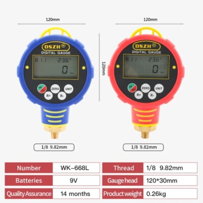 WK-6881H/L Digital-LCD-Manometer Für Kältemitteldruck in Klimaanlagen