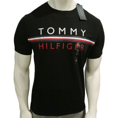 MSRP $44.99 NWT TOMMY HILFIGER MEN'S BLACK CREW NECK SHORT SLEEVE T-SHIRT SIZE M