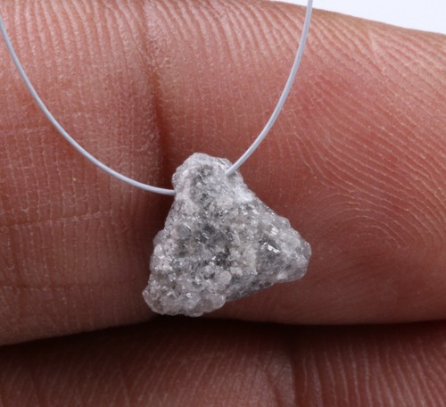 2.33Cts Natural Grey White Rough Triangle Raw Triangle Shape Drilled ...