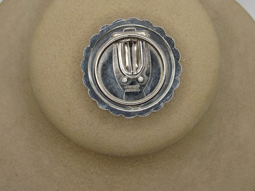Vintage Signed West Germany Round Scarf Brooch Clip Silver Ornate Filigree - Picture 2 of 2