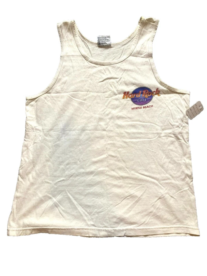 Vintage Hard Rock Cafe Shirt Adult Small Beige Myrtle Beach Tank Sunset USA Mens - Image 4 of 4