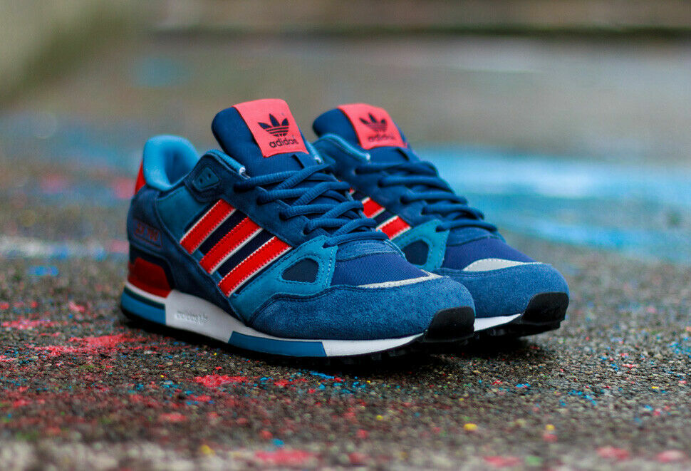 adidas Originals Mens ZX 750 Trainers Navy/Red Sneakers | eBay