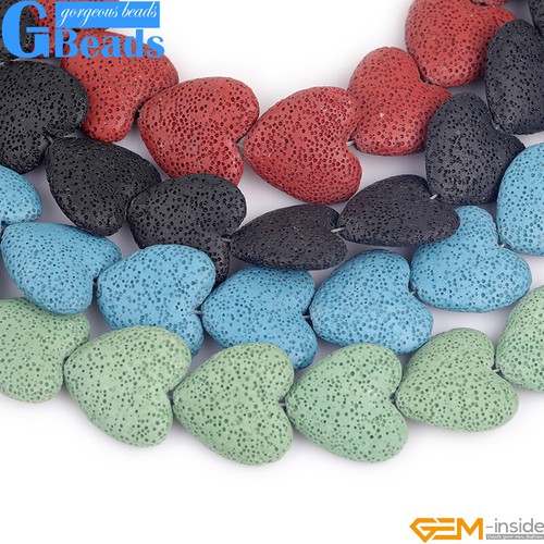 Coloridas cuentas sueltas de esponja de amor de lava volcánica para hacer joyas piedra de 15" 27 mm - Imagen 4 de 65