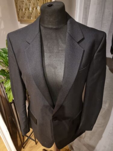 Vintage 80s Skopes Wool Blend Black Tuxedo 2PC Suit - C 38" 38R W 34" 34S - Picture 7 of 24