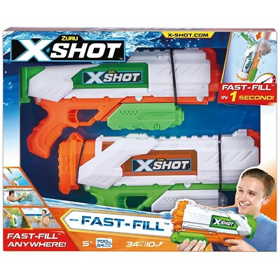128035 Zuru X-Shot Water Super Gun Blaster Soaker (2 OR 1)-Pack, 845218027414