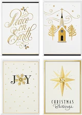 Boxed Christmas Cards Assortment, Elegant Icons (4 Designs, 24 Cards with