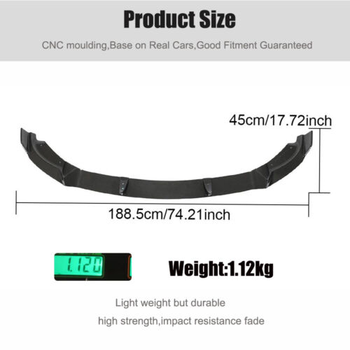 Fit For Tesla Model Y 2019-2024 Dry Carbon Fiber Front Bumper Lip Chin Spoiler - Picture 9 of 12
