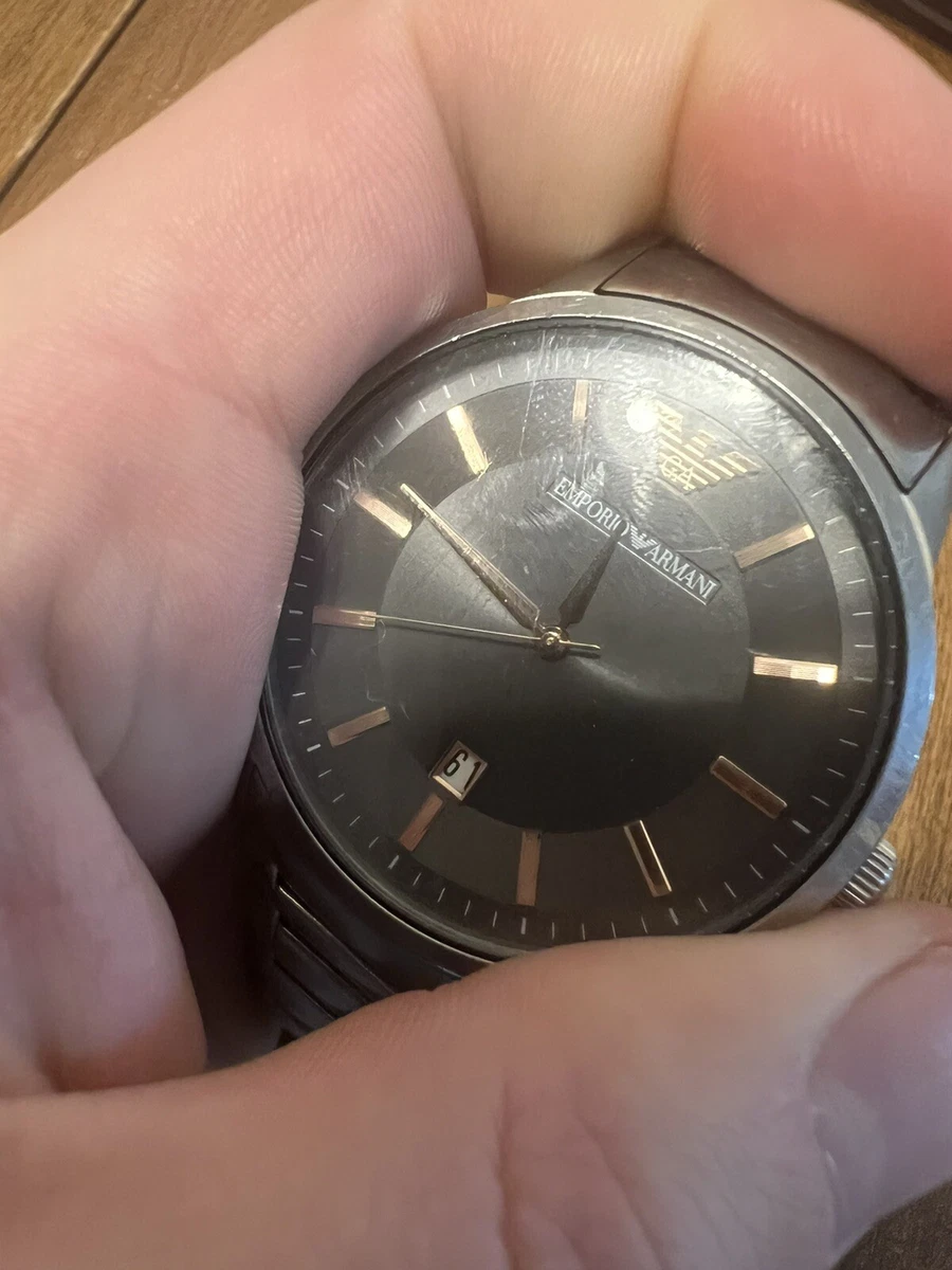 Armani deals chrome watch