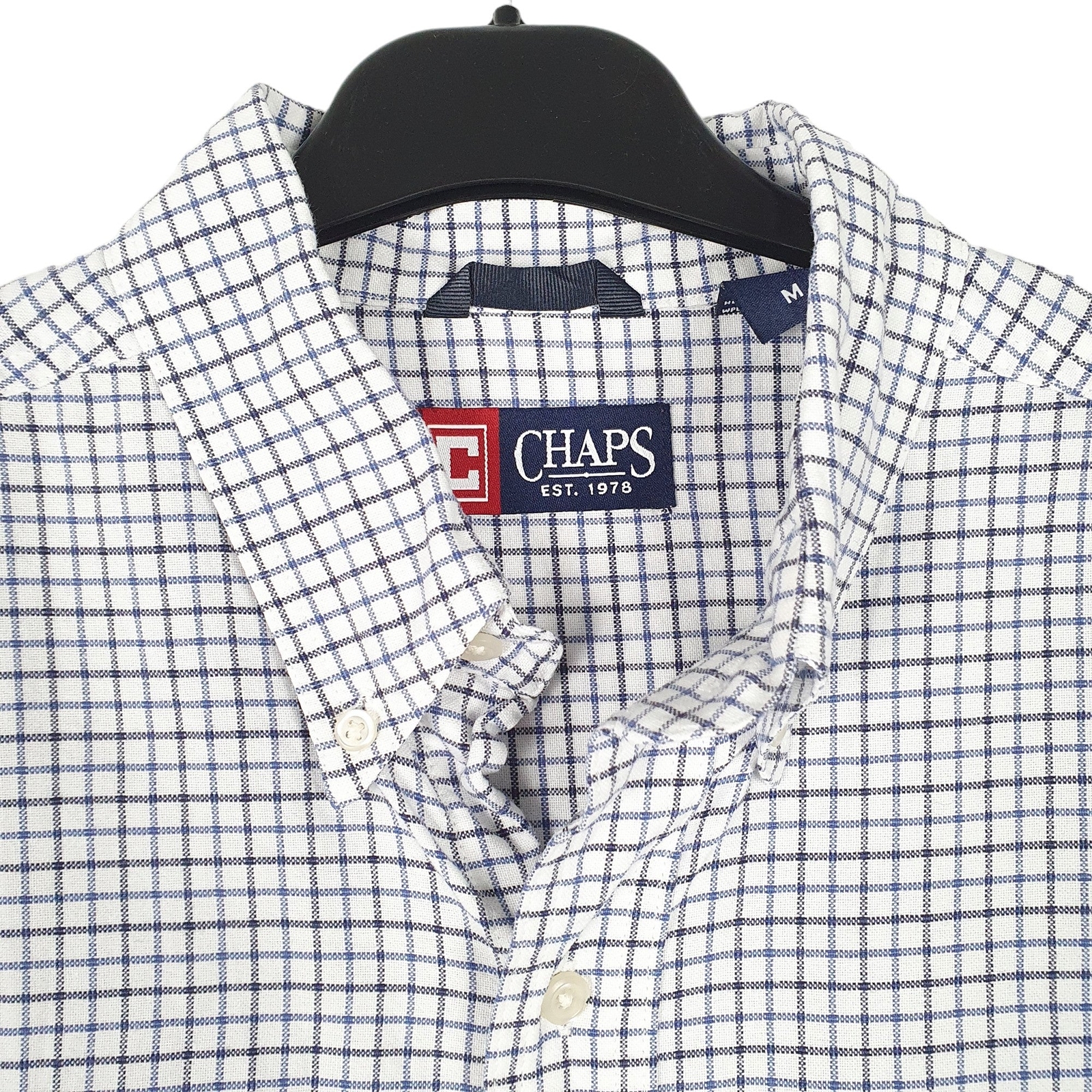 RALPH LAUREN CHAPS White Check Shirt Long Sleeve Casual Cotton Mens M image 2