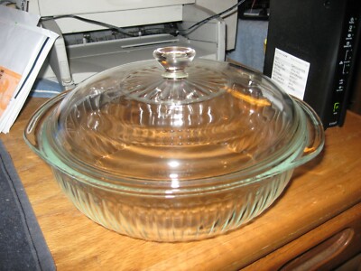 Bakeware Pyrex Sculpted Quart Casserole With Glass Lid Glass