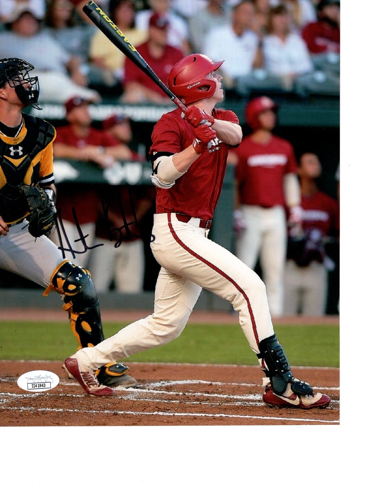 HESTON KJERSTAD ARKANSAS RAZORBACKS BASEBALL SIGNED 8X10 PHOTO W/JSA #1 