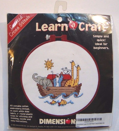  NOAH'S ARK DIMENSIONS 72316 Counted Cross Stitch Kit Graphed Pattern 6" Round - Picture 2 of 3